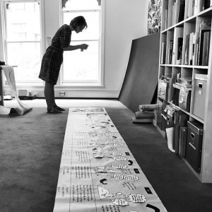 Jo Hill photographs a retail journey map - one of 20 produced in 6 weeks during an intensive project in November.